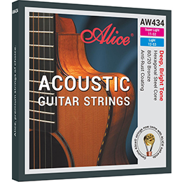 A408 Acoustic Guitar String Set, Stainless Steel Plain String, Copper Alloy Winding, (80/20 Bronze Color) Anti-Rust Coating
